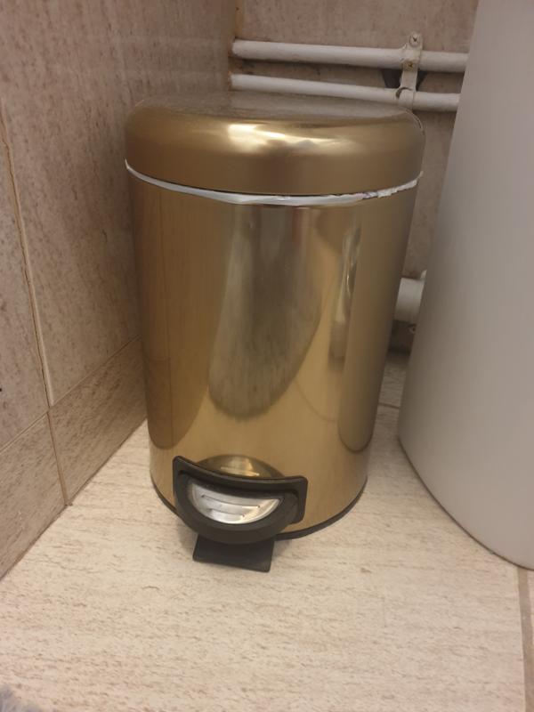 WINDISCH - Poubelle de salle de bain pédale laiton doré Swarovski