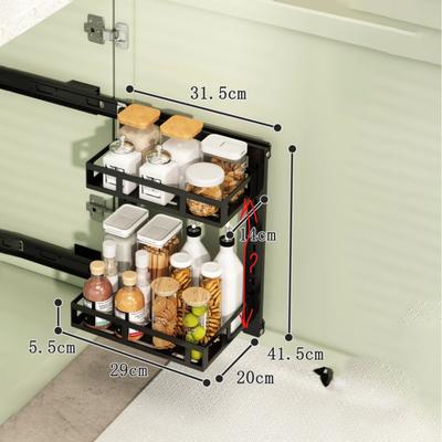 MINGYI Rangement Sous Évier à 2 Niveaux, Avec Tiroir Coulissant Et 4