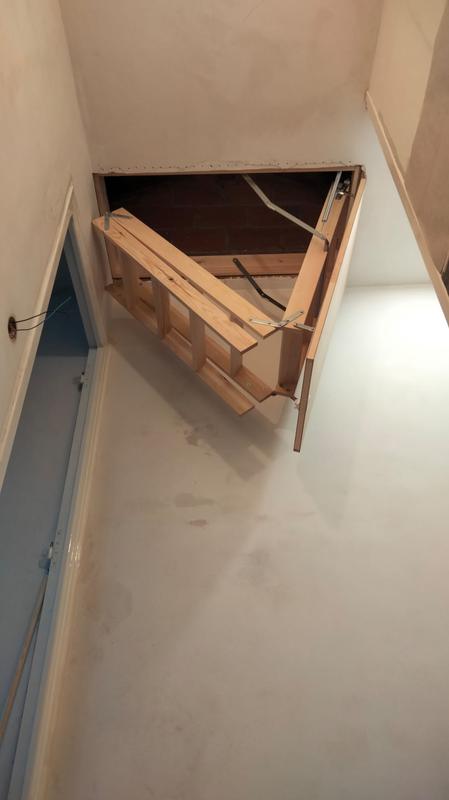 OptiStep escalier escamotable en 3 parties 120x70 cm bois avec trappe  blanche