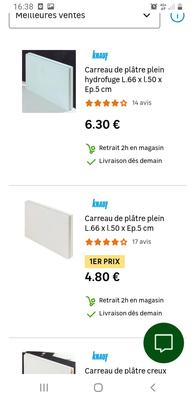 Colle carreaux de plâtre 4kg Weber Blanc