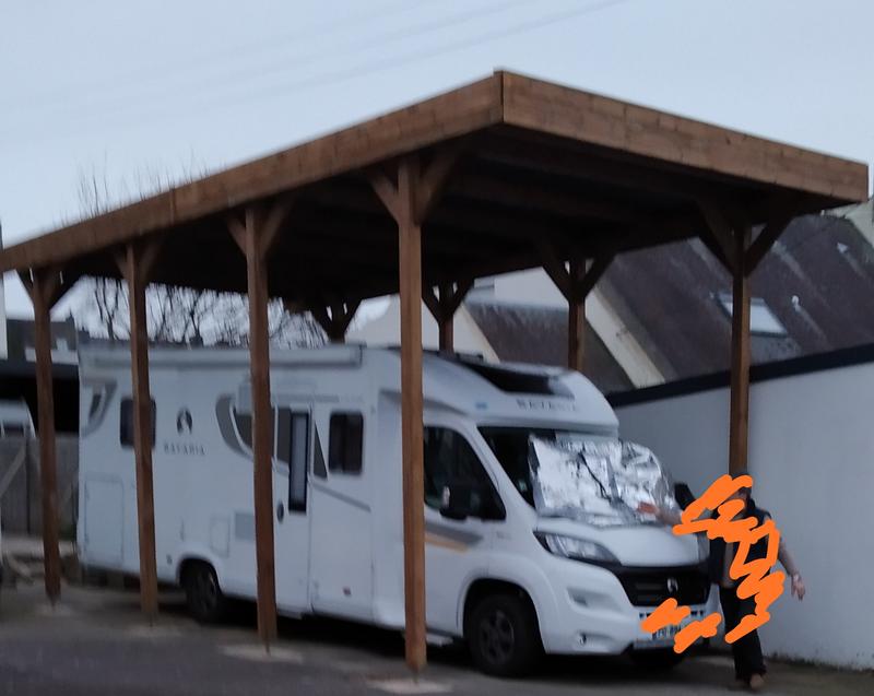 Carport Bois Camping Car 1 Voiture 28 6 M Leroy Merlin