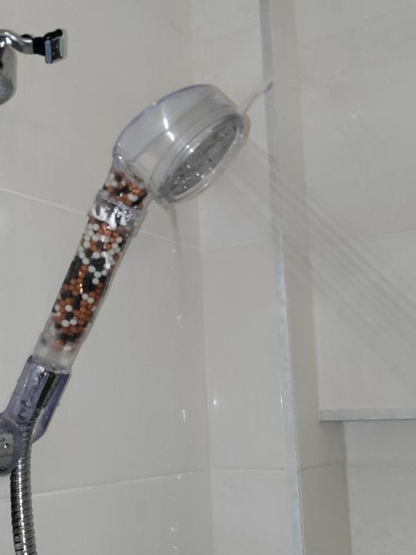 Pomme de douche à débit puissant avec filtre à perles, pommeau de douche  stimulant la pression avec 3 modes d'économie d'eau