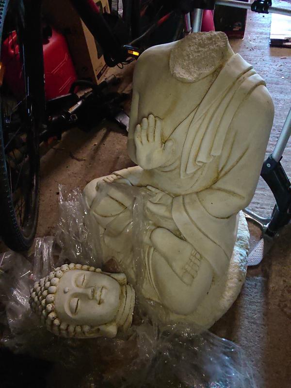 Statue bouddha hindou HAIRIE pour interieur ou exterieur, ton