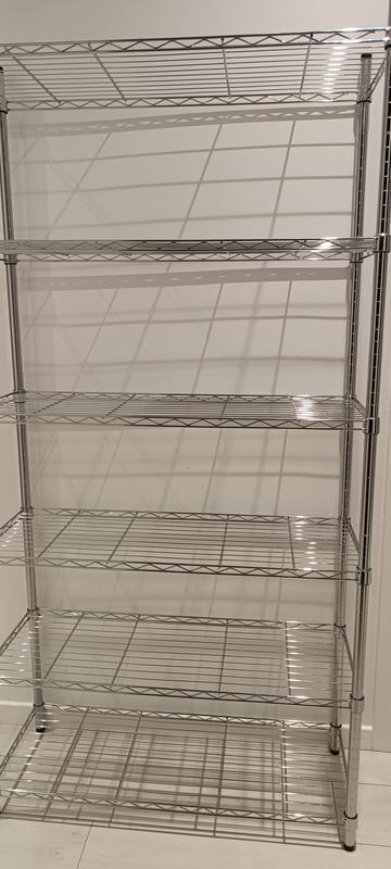 Scaffale Metallico 6 Ripiani KG KITGARDEN - 180x90x35 Cm, Acciaio Cromato, Portata 480 Kg - Foto 5