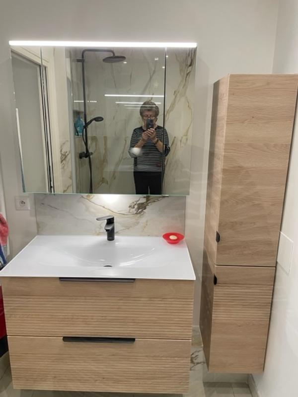Armoire de toilette miroir triptyque 120 cm 3 portes pas chère