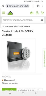 2400581 Somfy Clavier à code filaire - Expert domotique