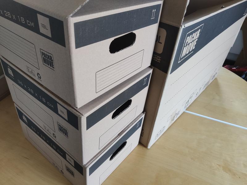 Lot de 20 cartons de déménagement XXL 240L - 80x60x50 cm - Made in