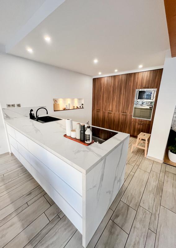 Porte de cuisine Hudson effet noyer mat H.77 x l.45 cm | Leroy Merlin