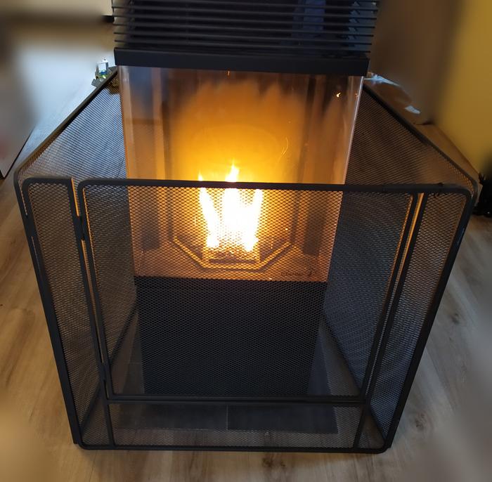 Pare-Feu Sécurité Nova XXL Le Marquier - Spécial Poêle à Bois - Acier Gris Foncé - Protection 3 Volets Articulés