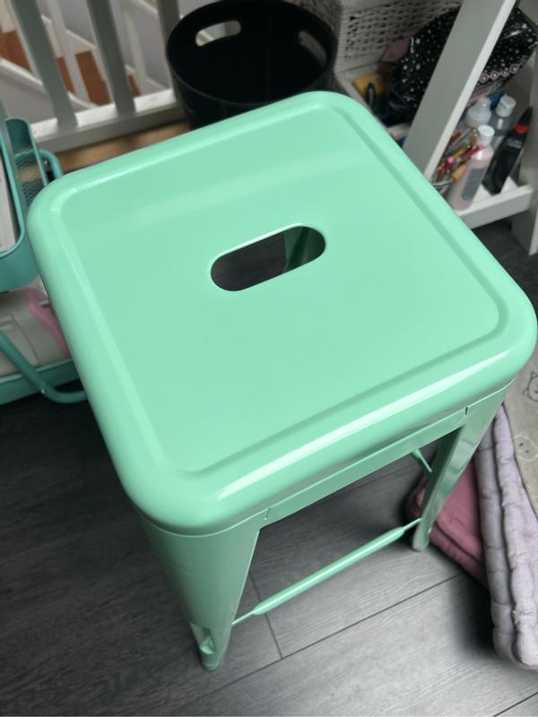 Kosmi Set Di 4 Sgabelli Da Bar In Metallo Verde Menta, Stile Industriale, Altezza Seduta 66 Cm, Per Cucina E Isola, Modello FACTORY
