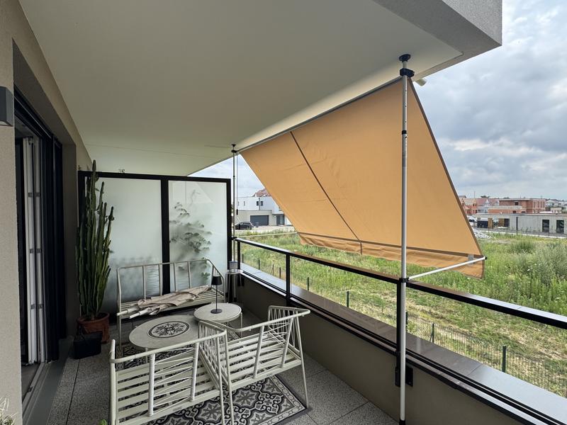Auvent Manuel Rétractable 300cm - Store Banne Polyester Résistant UV - Pour Terrasse, Jardin, Balcon - Sans Perçage, Réglable
