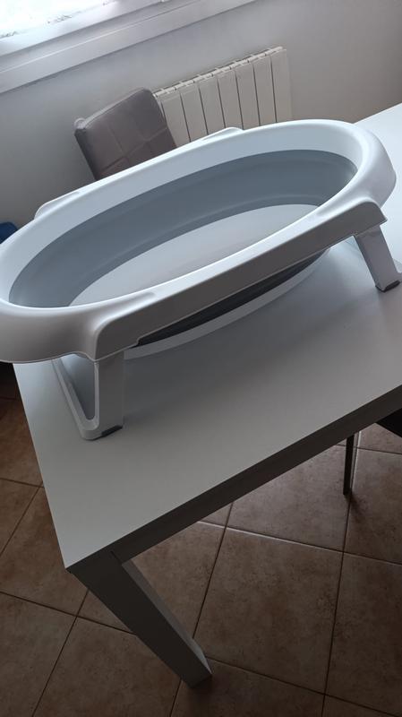 Longzhuo Cuscino Vasca da Bagno Neonato, Appendiabiti per Bagnetto, Cuscino D'aria Galleggiante per Bagnetto Antiscivolo per Neonati(blu