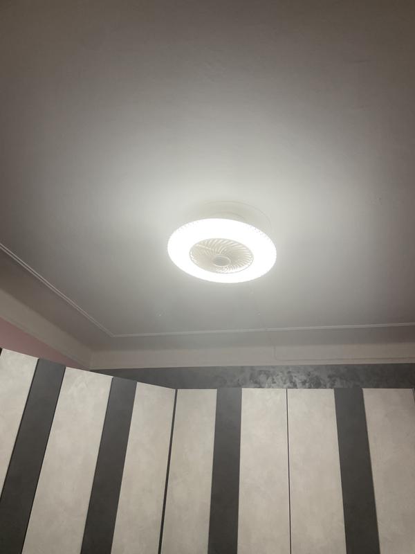 Ventilatore da soffitto con pale con luce inclusa Borea, bianco, D