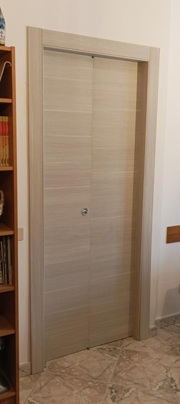 Porta pieghevole a libro simmetrica Gray Elm olmo grigio L 70 x H 210 cm  destra nel 2023