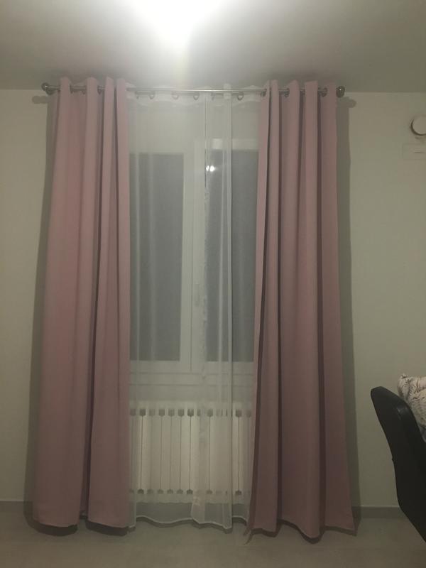 DAMDAM GO Barra Tenda Estensibile In Metallo Bianco Mini - 120-210 Cm, Modello Foglia