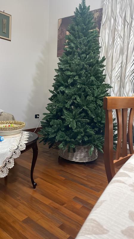 Albero Di Natale Artificiale Rafael Con Luci LED | Apertura A Ombrello, 240 Cm | Folto E Realistico