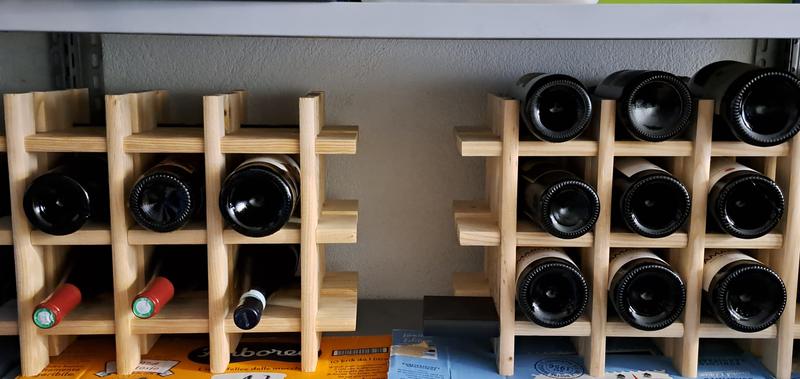 Astigarraga Kit Line Portabottiglie Modulare Rioja In Legno Massello Di Pino: Capacità 36 Bottiglie, 75x75x22 Cm, Impilabile Senza Attrezzi