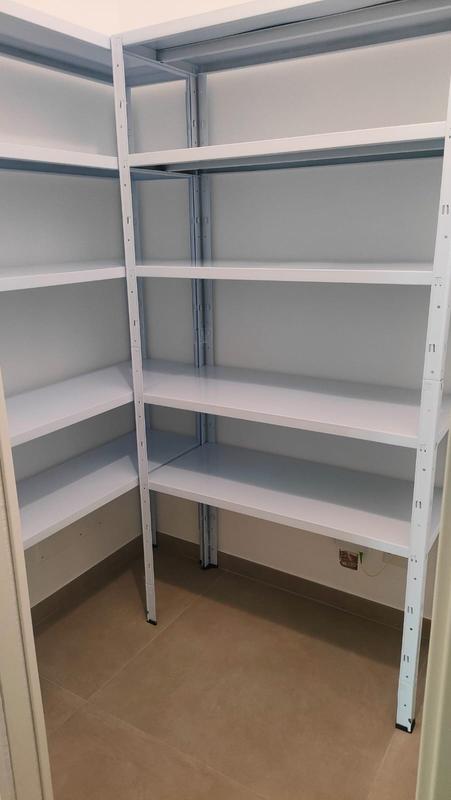Royal Catering RCMR-1500P19 Mensola Metallica Modulabile (35x55x150 Cm, 5 Ripiani Max 150 Kg, Resina Epoxica, Grigio - 5