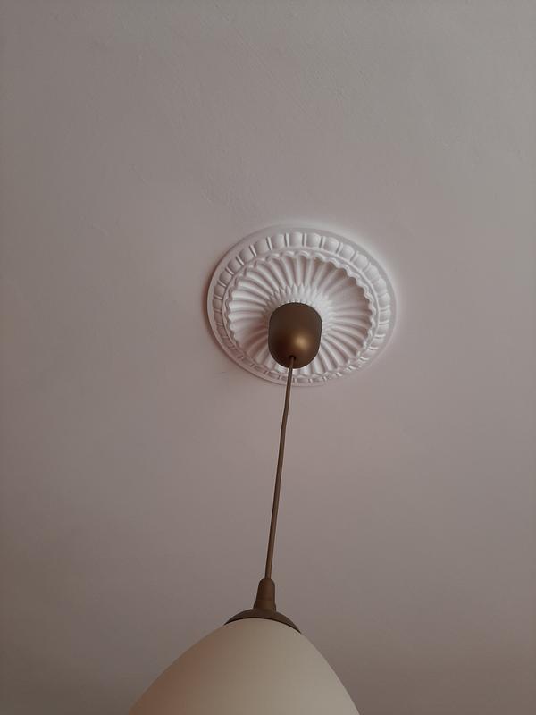Medaglione Da Soffitto Rotondo In PU – 2 Pezzi Da 25 Cm, Bianco O Nero, Per Lampade E Ventilatori