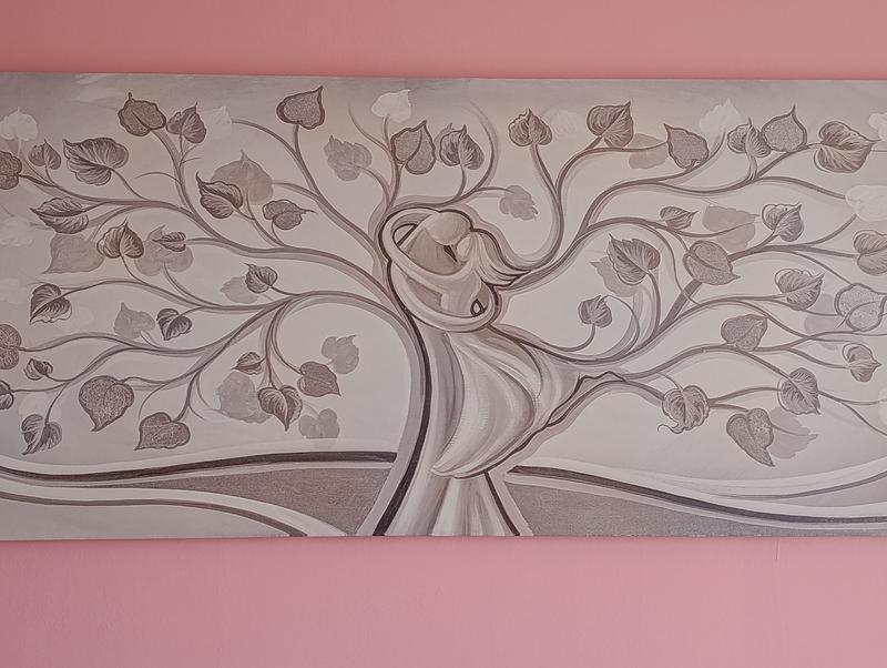 Niño Feliz Pintura Sobre Lienzo | Vector Premium