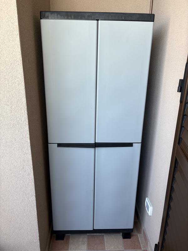 Armadio Basso Keter 68x39x90 Cm Grigio/Nero - 2 Ripiani Per Balcone, Garage - Foto 7