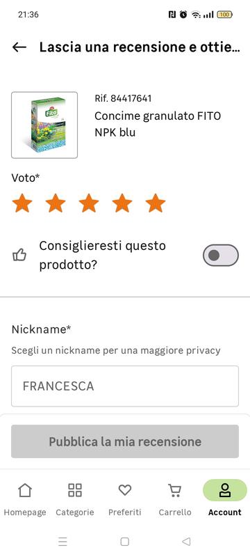Revisione aperta modale 1 su 1