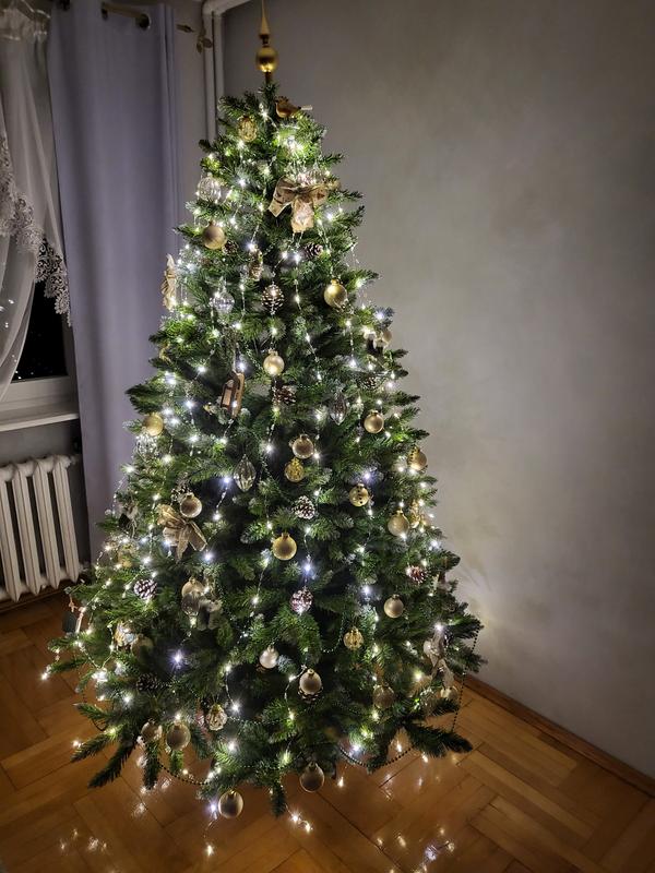 Albero di Natale artificiale finto alto 240cm verde extra folto Tromso