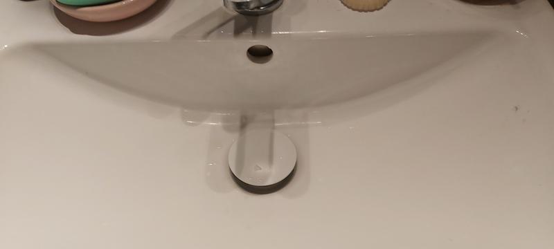Bonde lavabo clic-clac universelle laiton chromé &céramique blanc