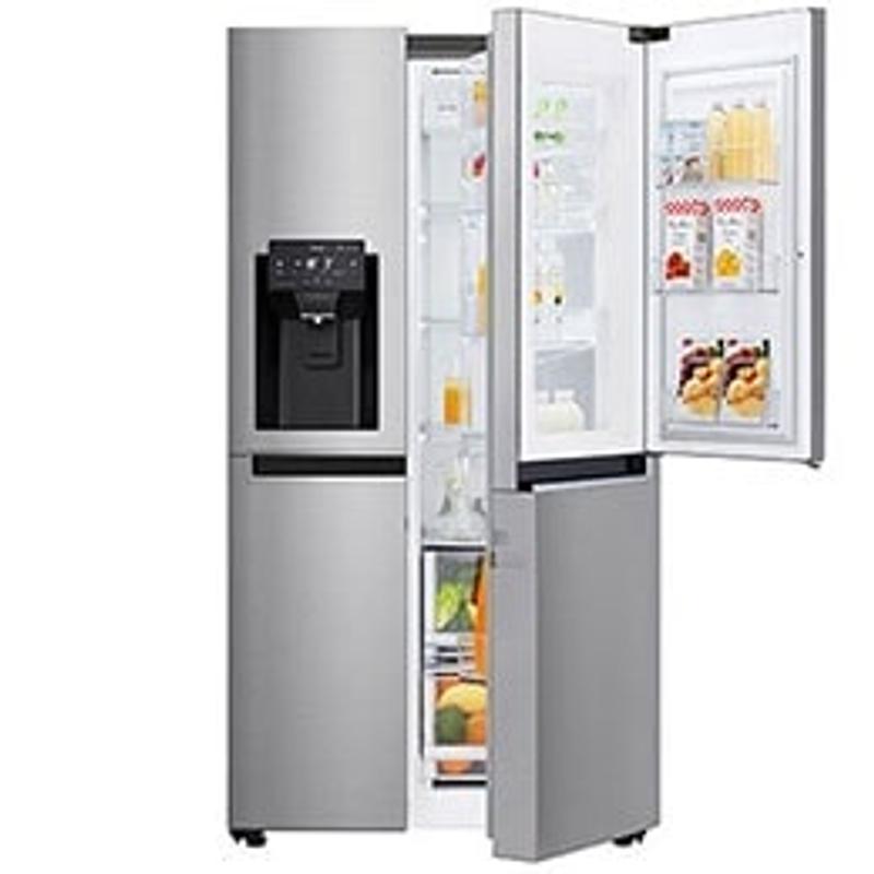 Side-by-Side mit Door-in-Door ® | Eis-, Crushed Ice- und Wasserspender | 625 Liter Kapazität | Energieeffizienzklasse E | Festwasseranschluss | Steel | GSJ760PZZE - GSJ760PZZE | LG DE Side-by-Side mit Door-in-Door ® | Eis-, Crushed Ice- und Wasserspender | 625 Liter Kapazität | Energieeffizienzklasse E | Festwasseranschluss | Steel | GSJ760PZZE - GSJ760PZZE | LG DE