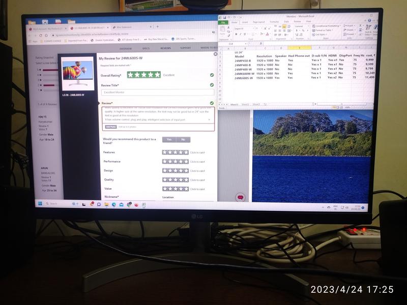 LG 24 (60.96cm) Full HD Virtually Borderless Design IPS