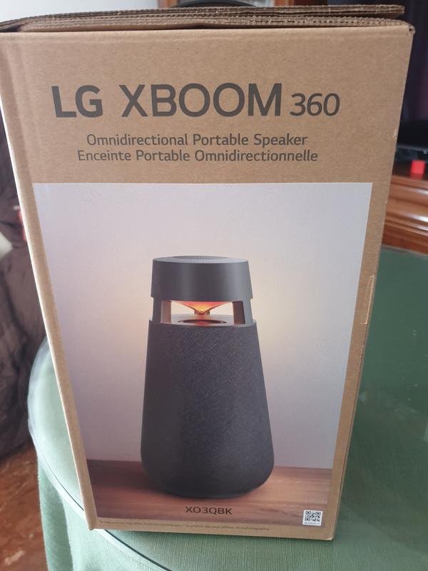 LG XBOOM 360 XO3QBK, Enceinte Bluetooth Design, Son omnidirectionnel 360°, Jusqu'à 24h d'autonomie, IP54, Lumières d'ambiance - LG XO3QBK