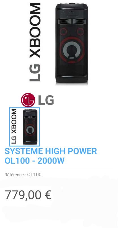 Altavoz de alta potencia LG XBOOM OL100 One Body, 2000W