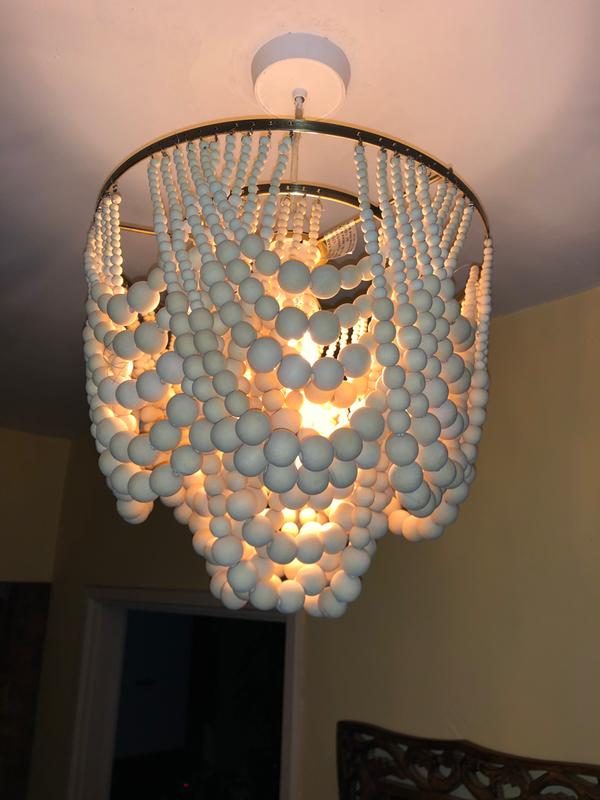 Wood bead store light shade