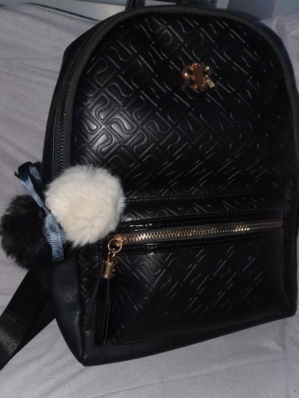 girls black ri monogram backpack