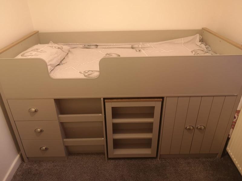 Atlanta mid sleeper bed deals with desk storage