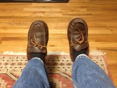 moosehide slippers