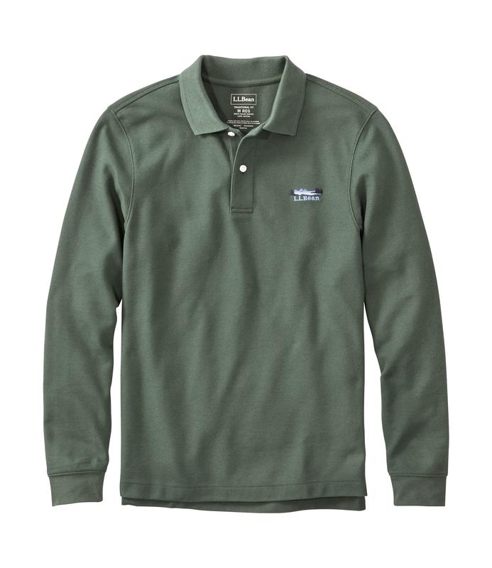 メンズ ジャパン・フィット ダブル・エル・ポロシャツ、長袖