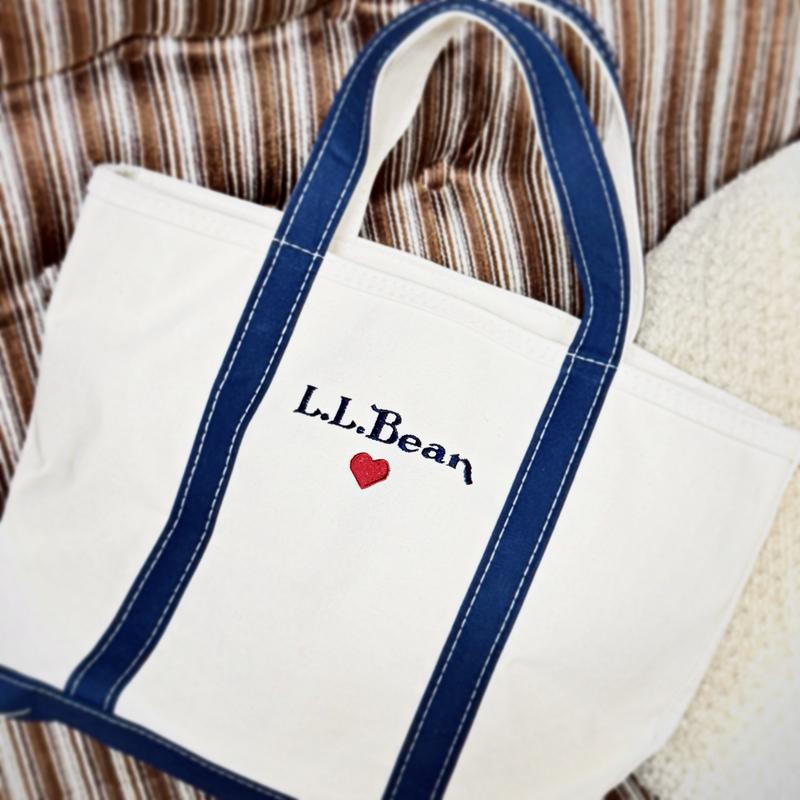 ll beanキャンバス トートバッグ ホワイト/ネイビー ジップトップ・ボート・アンド・トート・ウィズ・ポケット 通販