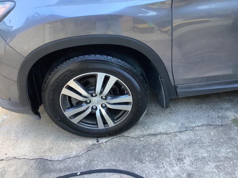 Mothers was used around wheel well.  Great comparison to the old trim