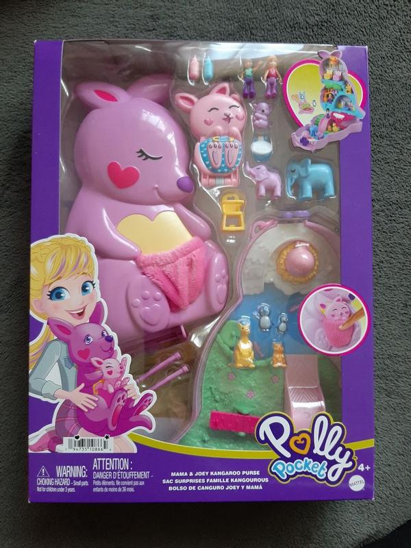 Polly Pocket Mini Toys, Mama and Joey Kangaroo Purse 2-in-1