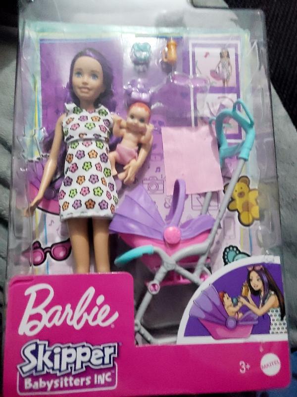 Barbie Skipper Babysitters Inc. Stroller Playset with Babysitter & Baby  Dolls, Plus 5 Accessories