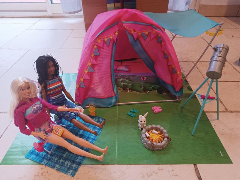 Barbie camping set online with tent