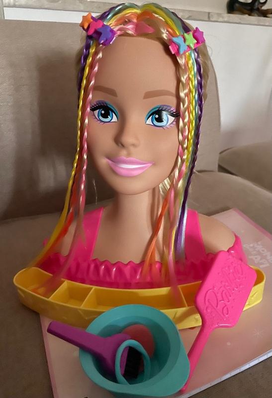 Barbie Tête à coiffer, cheveux blonds, 20 accessoires colorés Âges 3+ 