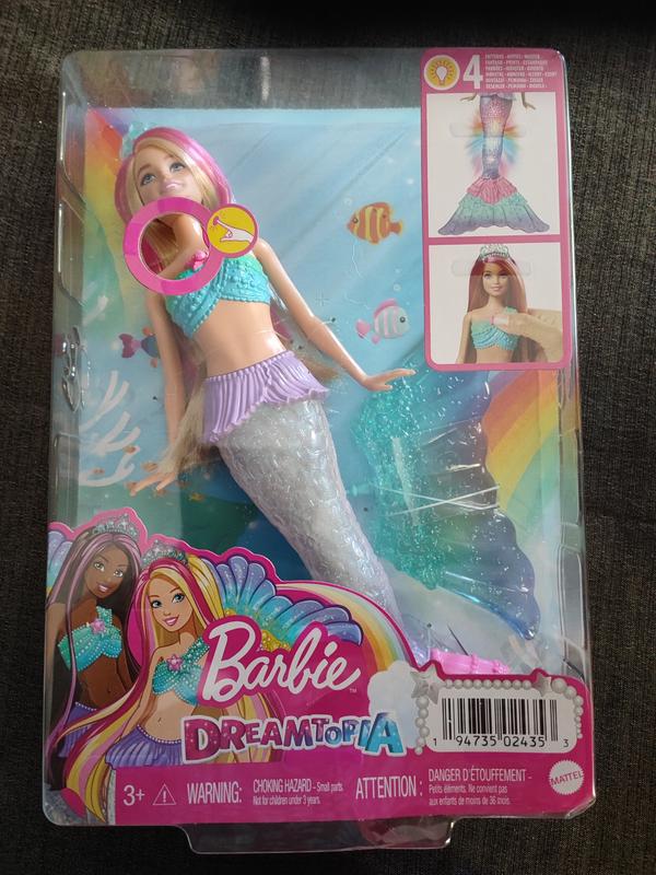 Avis Barbie - dreamtopia sirène lumières scintillantes - poupée mannequin -  3 ans et + Barbie