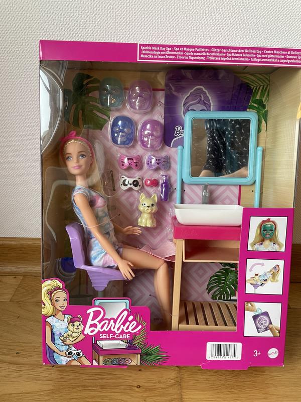 Barbie Métiers Coffret Soins & Beauté, poupée blonde articulée