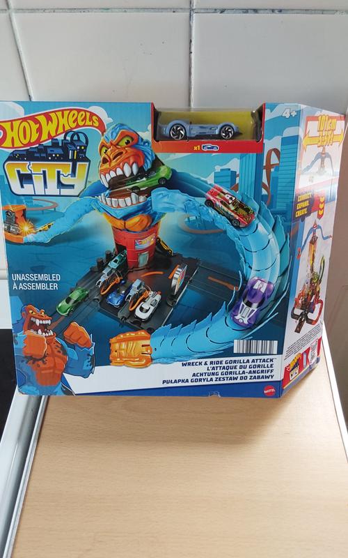 Hot wheels City Wreck & Ride Gorilla Attack Playset Circuit Blue