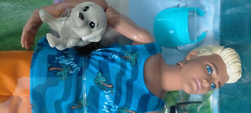 Barbie dolphin magic ken doll with puppy & online surfboard