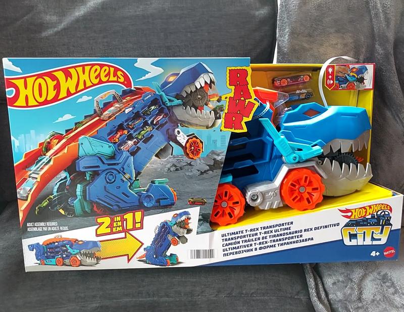 Hot Wheels - Mega Transporteur T-Rex - Petite Voiture - 3 ans et +, HNG50