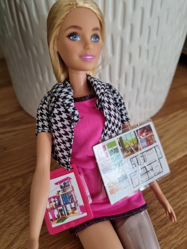  Barbie Interior Designer Fashion Doll with Blonde Hair &  Prosthetic Leg, Pink Dress & Houndstooth Jacket, Accessories : Toys & Games