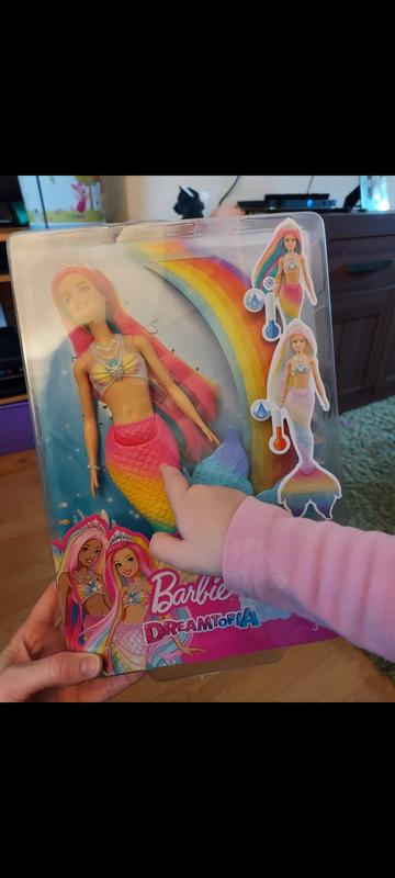 Barbie Dreamtopia Sirène Magique Arc-En-Ciel, Poupée Sirène Changeant De  Couleur Dans L'Eau, Jouet pour Enfant de 3 ans et Plus, GTF89